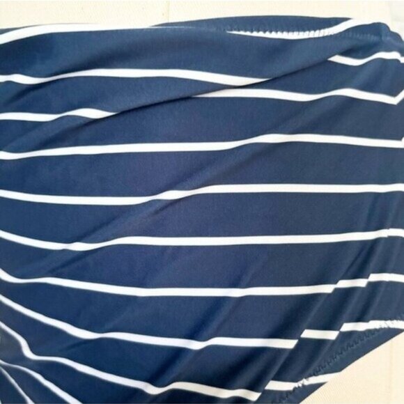 J.Crew Women’s Cutout one-piece full-coverage swimsuit in navy stripe - Size 20 - Picture 8 of 9